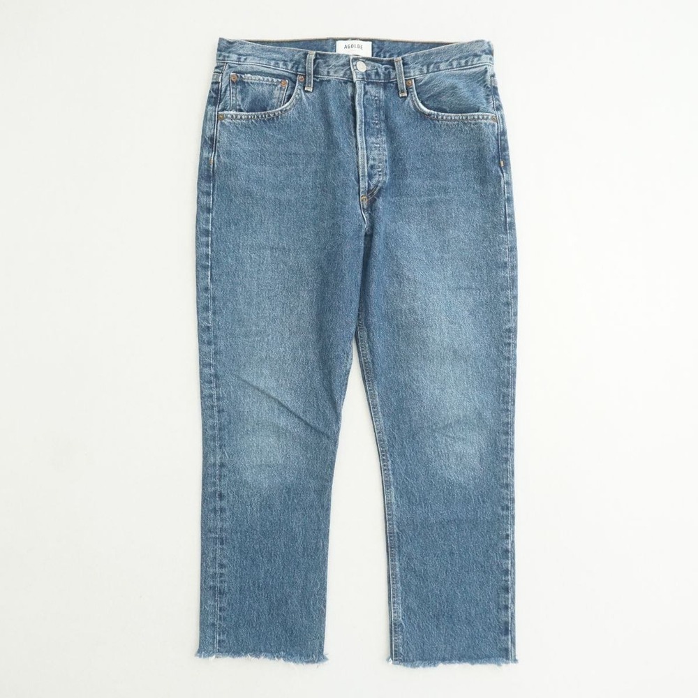 Agolde Women’s Straight Leg Jeans — Medium Blue Denim EUC